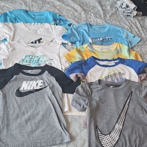 Nike Kids' Blue, White, and Gray T-Shirt Collection Bundle 8 Shirts Total